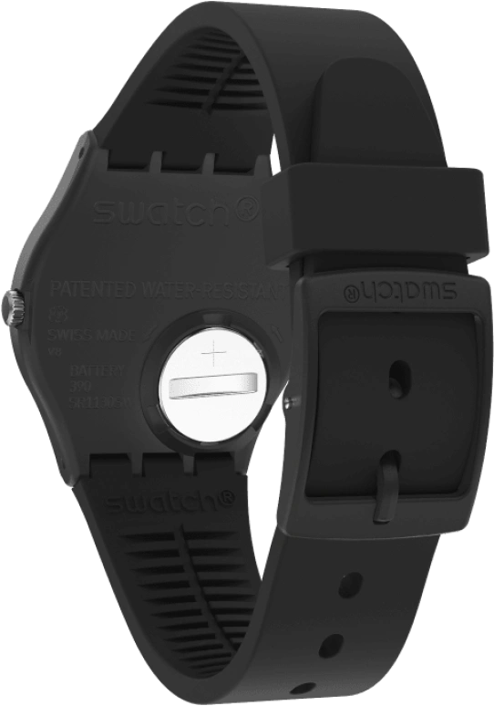 Swatch,Originals 39.20mm,39.20mm,Plastic,Black,Sapphire,Crystal Glass,Closed,GB757
