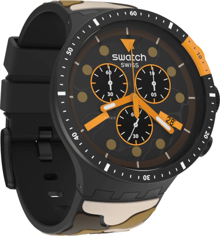 Swatch,THE BOLD 47mm,47mm,Plastic,Black,SB02B410