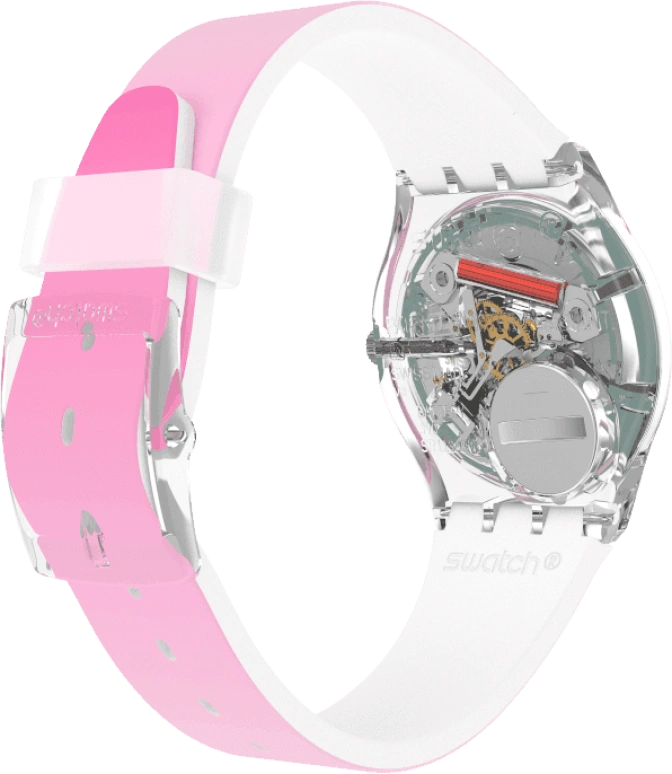 Swatch,Originals 34mm,34mm,Plastic,Pink,Sapphire,Crystal Glass,GE719