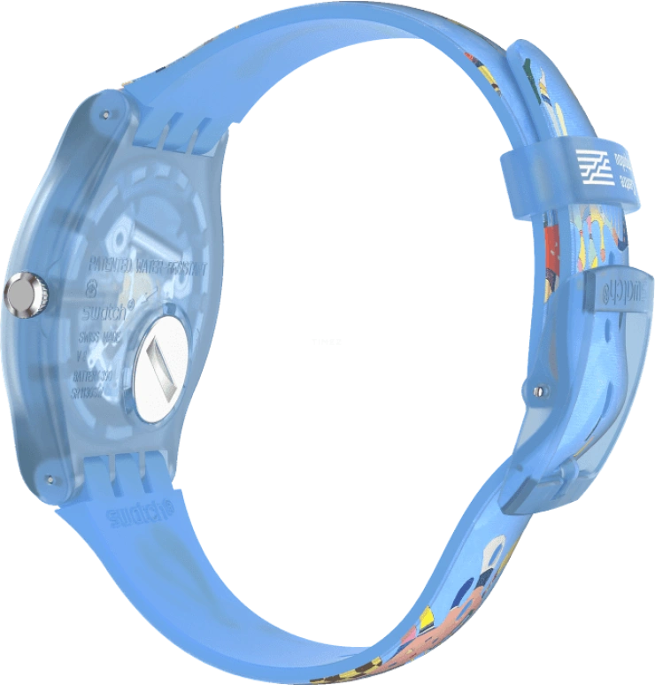 Swatch,Originals 41mm,41mm,Plastic,Blue,Quartz,Sapphire,Crystal Glass,Round,SUOZ342