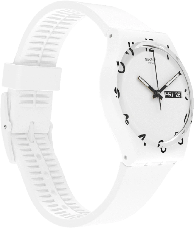 Swatch,Originals 39.20mm,39.20mm,Plastic,White,Sapphire,Crystal Glass,GW716