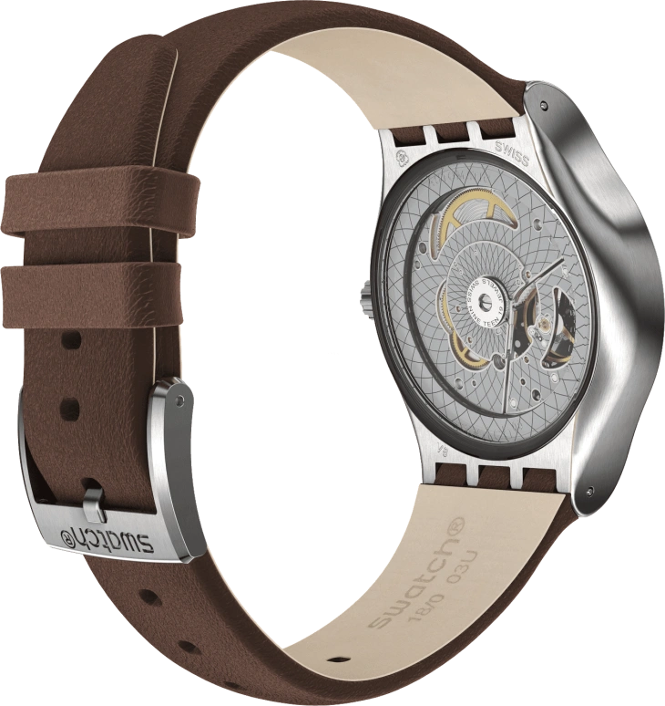 Swatch,IRONY 42mm,42mm,Stainless Steel,Blue,Open,SY23S410