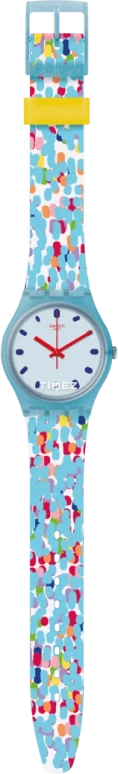 Swatch,Originals 34mm,34mm,Plastic,Blue,Quartz,Day,Sapphire,Crystal Glass,GS401