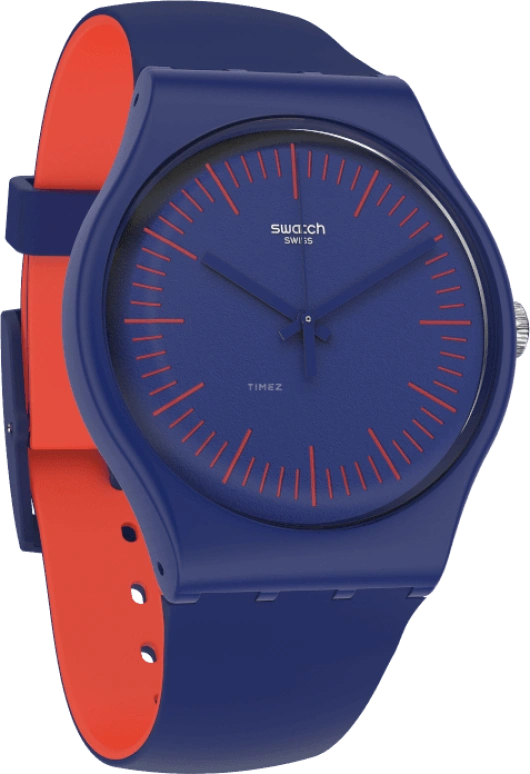 Swatch,Originals 41mm,41mm,Plastic,Blue,Sapphire,Crystal Glass,SUON146