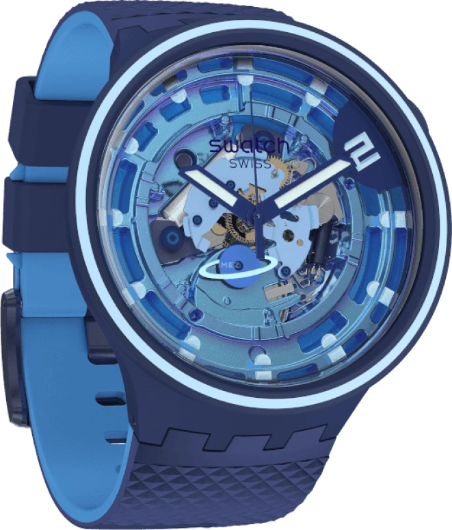 Swatch,Other 47mm,47mm,Sapphire,Crystal Glass,SB01N101
