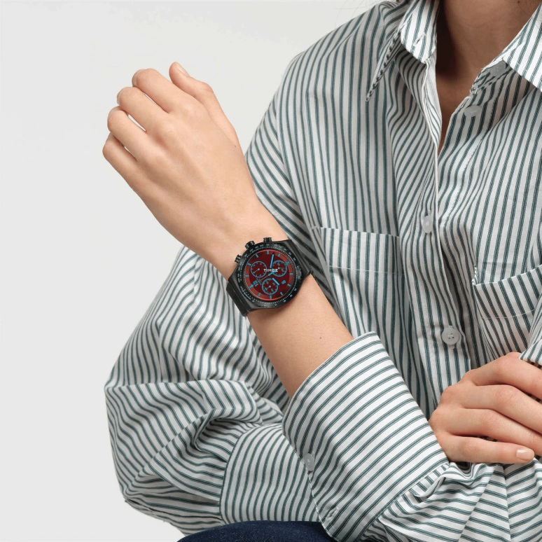 Swatch,Swatch Essentials 43mm,43mm,Stainless Steel,Red,Quartz,Chronograph,Day,YVB417