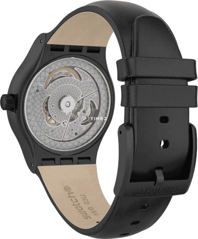 Swatch,IRONY 42mm,42mm,Stainless Steel,Black,Automatic,Day,Round,YIB404