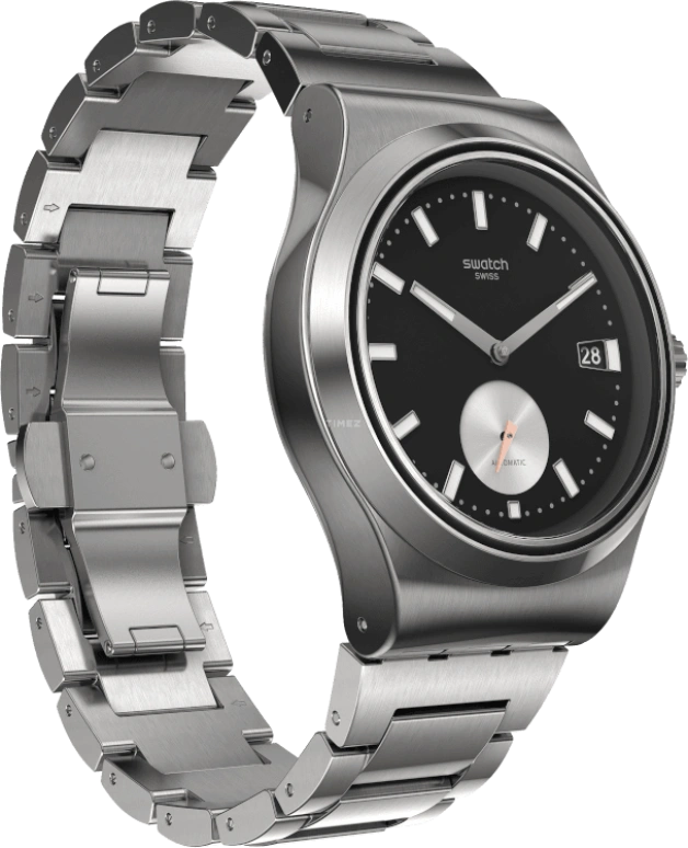Swatch,IRONY 42mm,42mm,Stainless Steel,Black,Sapphire,Crystal Glass,Open,SY23S406G