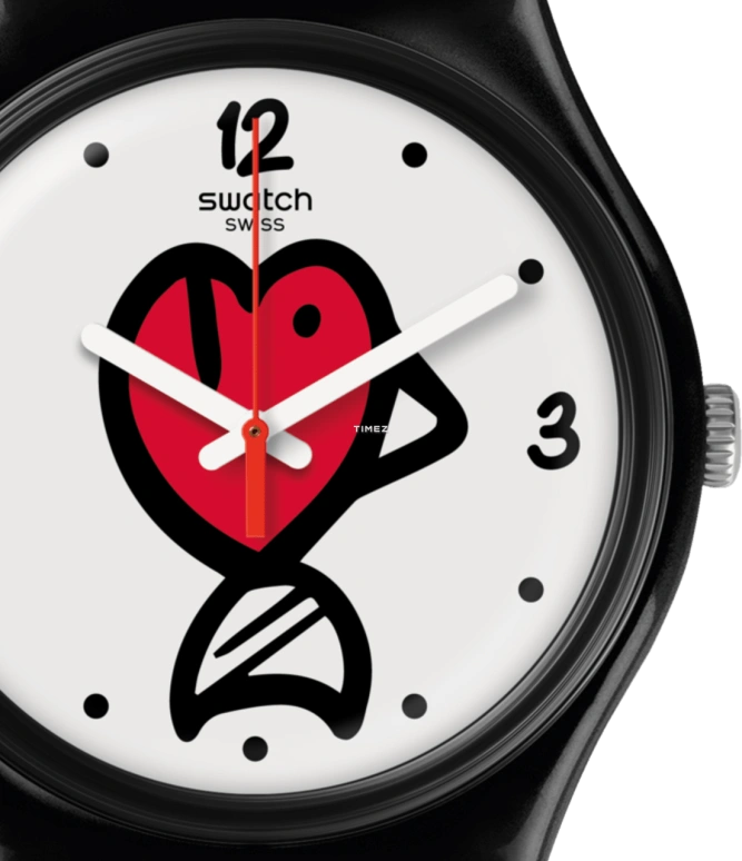 Swatch,I love your folk 34mm,34mm,Plastic,White,Quartz,Tonneau,Black,GB321