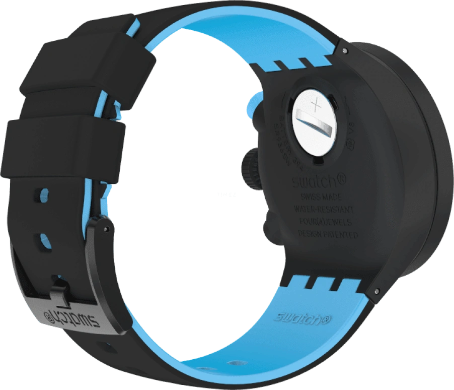 Swatch,THE BOLD 47mm,47mm,Plastic,Black,Sapphire,Crystal Glass,Closed,SB02B401