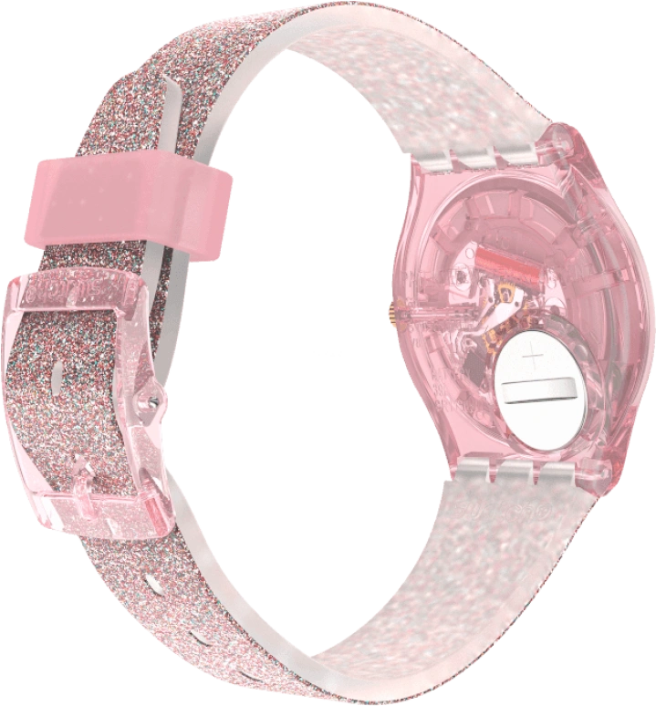 Swatch,Originals 34mm,34mm,Plastic,Pink,Sapphire,Crystal Glass,GP168