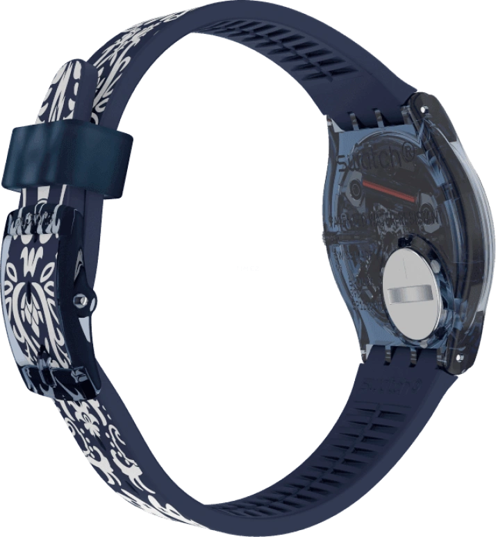 Swatch,Originals 34mm,34mm,Plastic,Blue,GN413