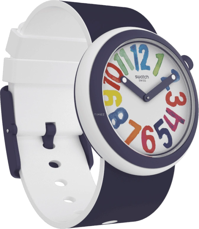 Swatch,Originals 45mm,45mm,Plastic,White,PNW107