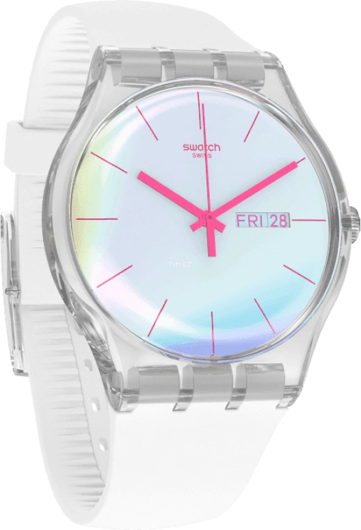 Swatch,Originals 41mm,41mm,Plastic,Blue,Pink,Sapphire,Crystal Glass,SUOK713