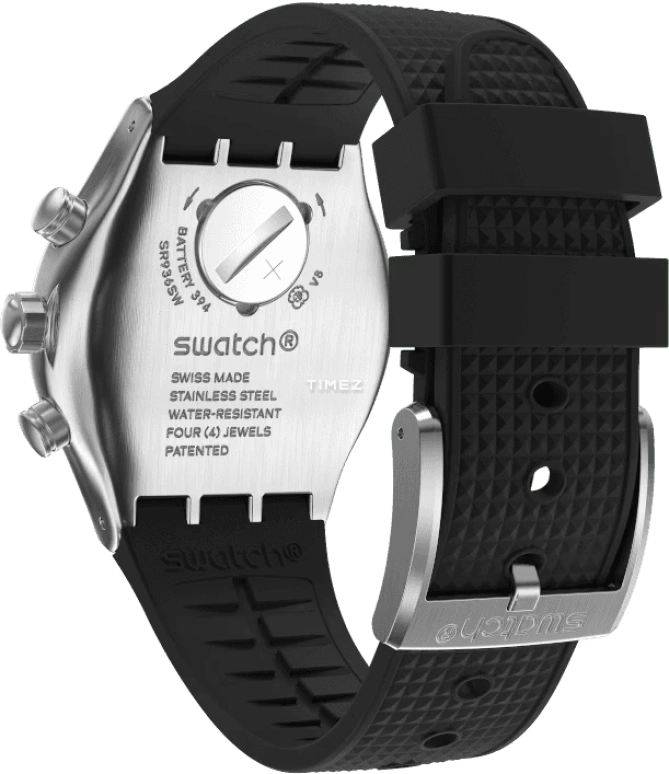 Swatch,IRONY 43mm,43mm,Stainless Steel,Black,Quartz,Chronograph,Day,YVS461