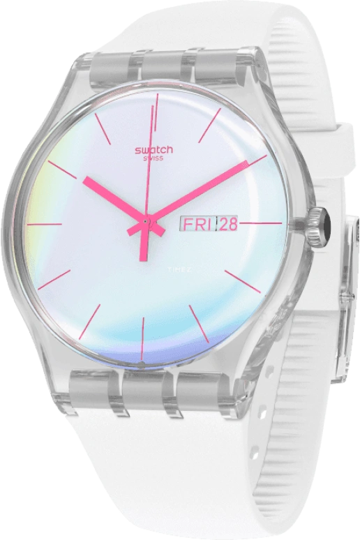 Swatch,Originals 41mm,41mm,Plastic,Blue,Pink,Sapphire,Crystal Glass,SUOK713