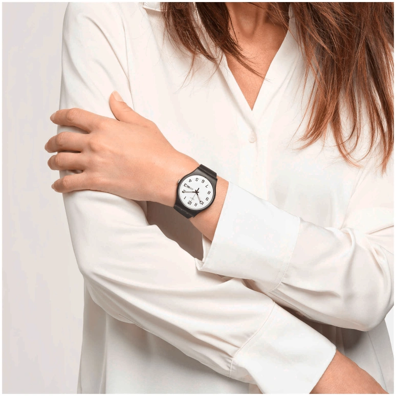 Swatch,CLASSIC 41mm,41mm,Plastic,White,Quartz,Date,Day,SUOB705