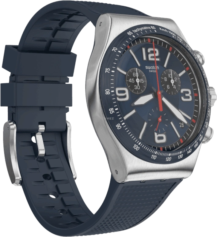Swatch,IRONY 43mm,43mm,Stainless Steel,Blue,YVS454