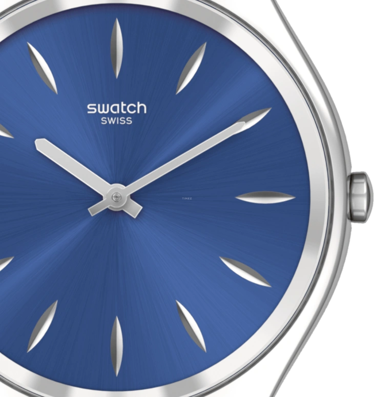 Swatch,SKIN 38mm,38mm,Blue,Sapphire,Crystal Glass,SYXS132