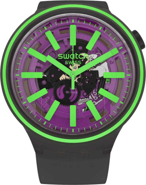 Swatch,THE BOLD 47mm,47mm,Plastic,Purple,SO27B113