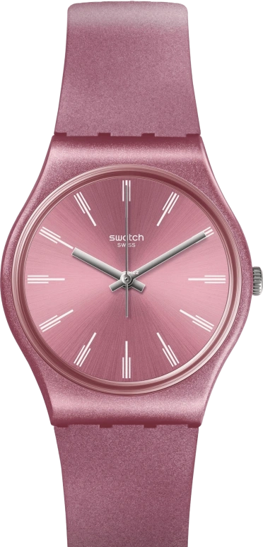 Swatch,Originals 34mm,34mm,Plastic,Pink,Quartz,Sapphire,Crystal Glass,Round,GP154