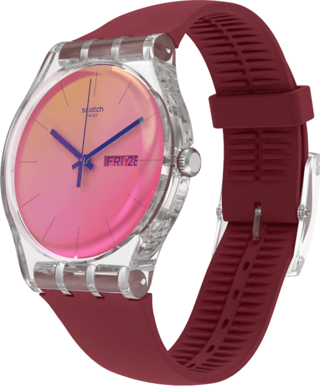 Swatch,Originals 41mm,41mm,Plastic,Pink,Sapphire,Crystal Glass,SUOK717