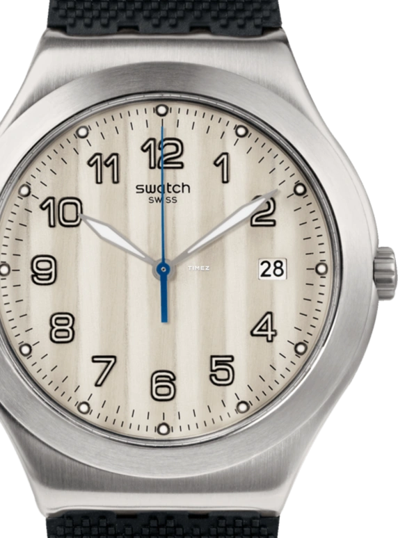 Swatch,IRONY 42.70mm,42.70mm,Stainless Steel,Grey,Quartz,Day,Tonneau,YWS437
