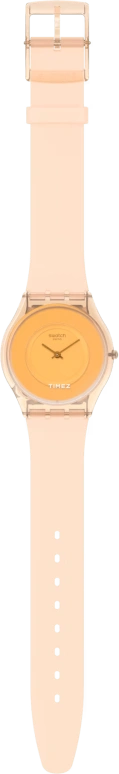 Swatch,Other 34mm,34mm,Bio-sourced,Orange,Quartz,Sapphire,Crystal Glass,Round,SS08P102