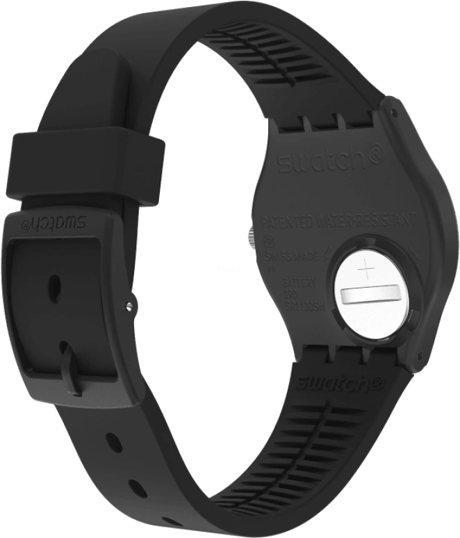 Swatch,Originals 39.20mm,39.20mm,Plastic,Black,Sapphire,Crystal Glass,Closed,GB757