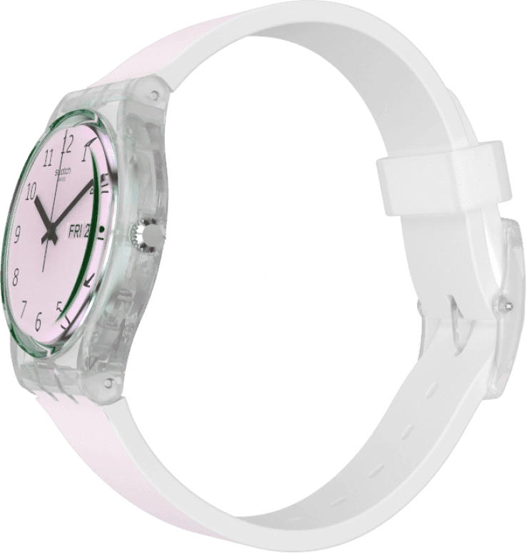 Swatch,Originals 34mm,34mm,Plastic,Pink,Green,Sapphire,Crystal Glass,GE714