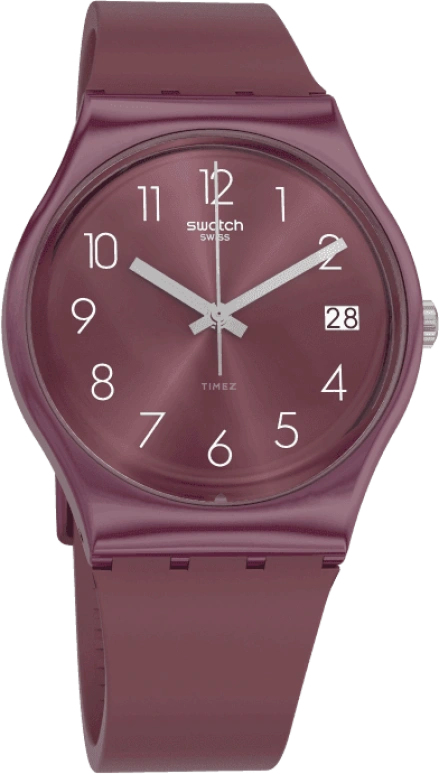 Swatch,Originals 34mm,34mm,Plastic,Purple Red,Closed,GR405