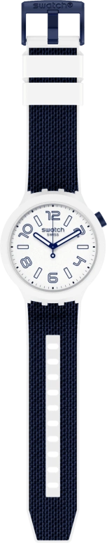 Swatch,THE BOLD 47mm,47mm,Plastic,White,Sapphire,Crystal Glass,Closed,SO27W102