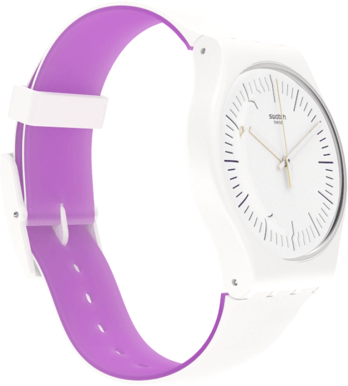 Swatch,Originals 41mm,41mm,Plastic,White,Sapphire,Crystal Glass,SUOW173