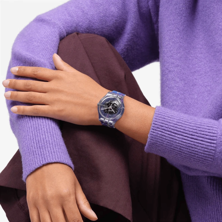 Swatch,Originals 41mm,41mm,Plastic,Transparent,Quartz,Sapphire,Round,SUOK144,SUOK144-061