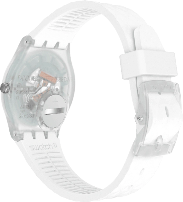 Swatch,Originals 34mm,34mm,Plastic,White,Quartz,Baton,GE286