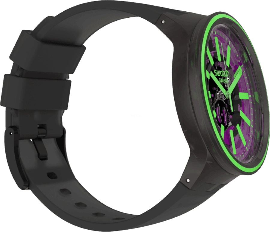 Swatch,THE BOLD 47mm,47mm,Plastic,Purple,SO27B113
