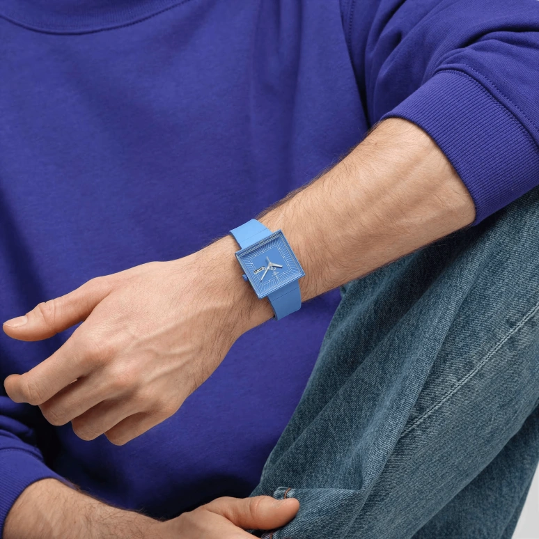 Swatch,Originals 41.80mm,41.80mm,Bioceramic,Blue,Quartz,Date,Day,SO34S700