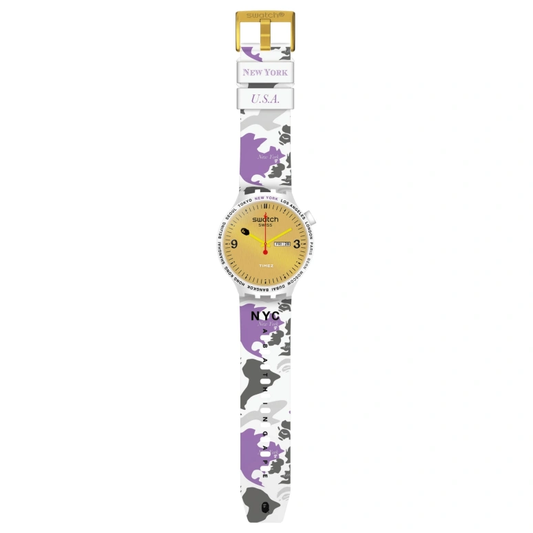 Swatch,THE BOLD 49mm,49mm,Plastic,Gold,Quartz,Date,Day,SO27Z702S