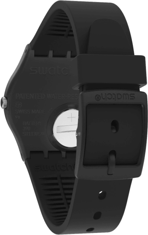 Swatch,Originals 39.20mm,39.20mm,Plastic,Black,Sapphire,Crystal Glass,Closed,GB757