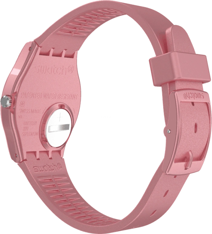 Swatch,Originals 34mm,34mm,Plastic,Pink,Sapphire,Crystal Glass,GP404