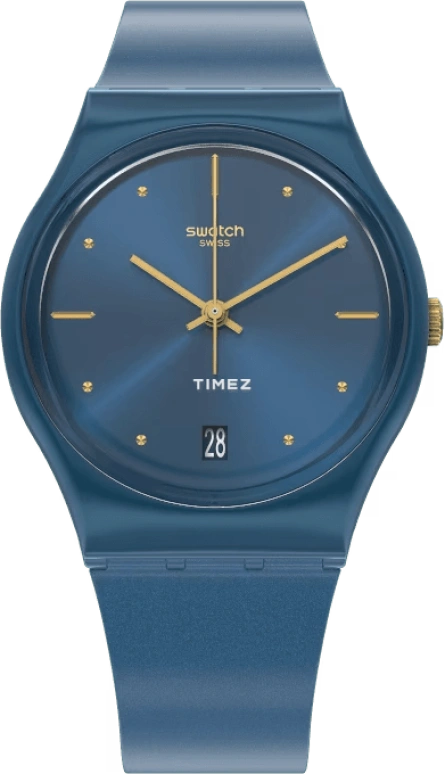 Swatch,Originals 34mm,34mm,Plastic,Blue,Quartz,Tonneau,GN417