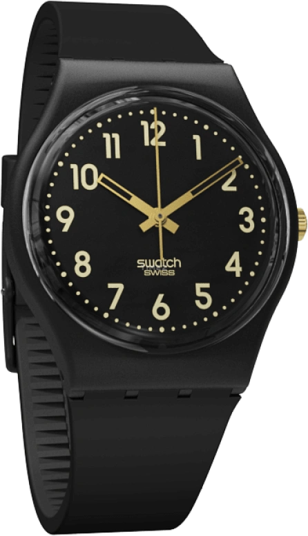 Swatch,Originals 34mm,34mm,Plastic,Black,Quartz,Round,GB274