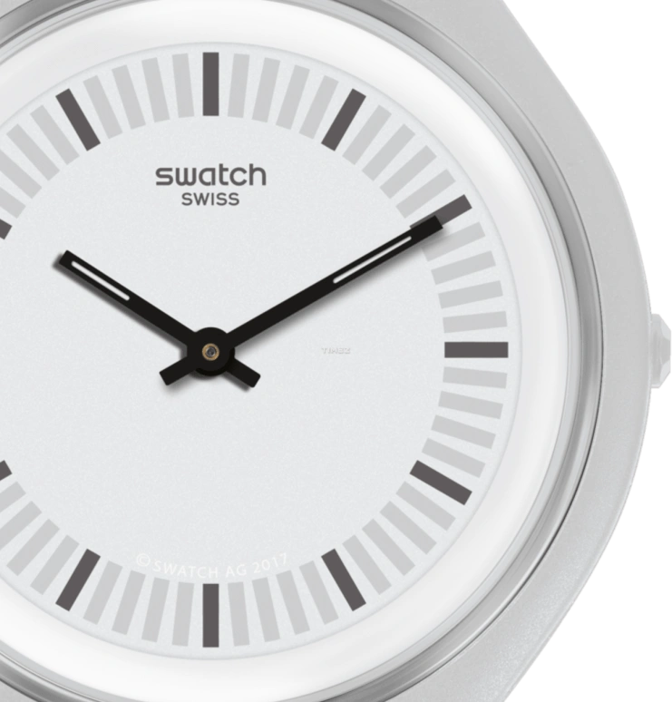 Swatch,SKIN 40mm,40mm,Plastic,White,Quartz,Round,Gray,SVUM102