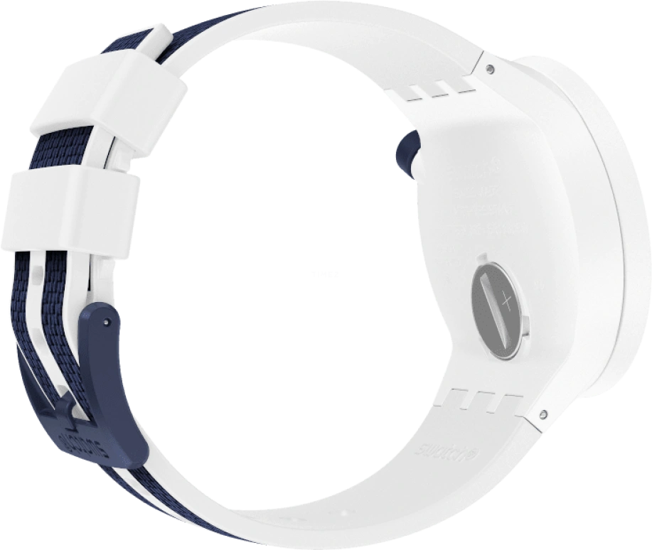 Swatch,THE BOLD 47mm,47mm,Plastic,White,Sapphire,Crystal Glass,Closed,SO27W102