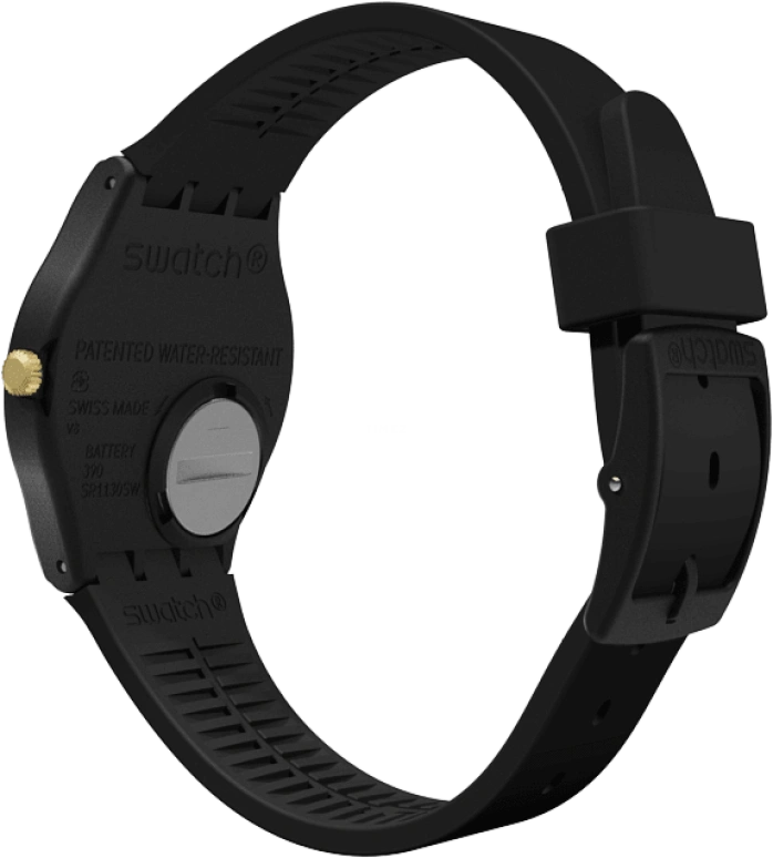 Swatch,Originals 34mm,34mm,Plastic,Black,Quartz,Round,GB274