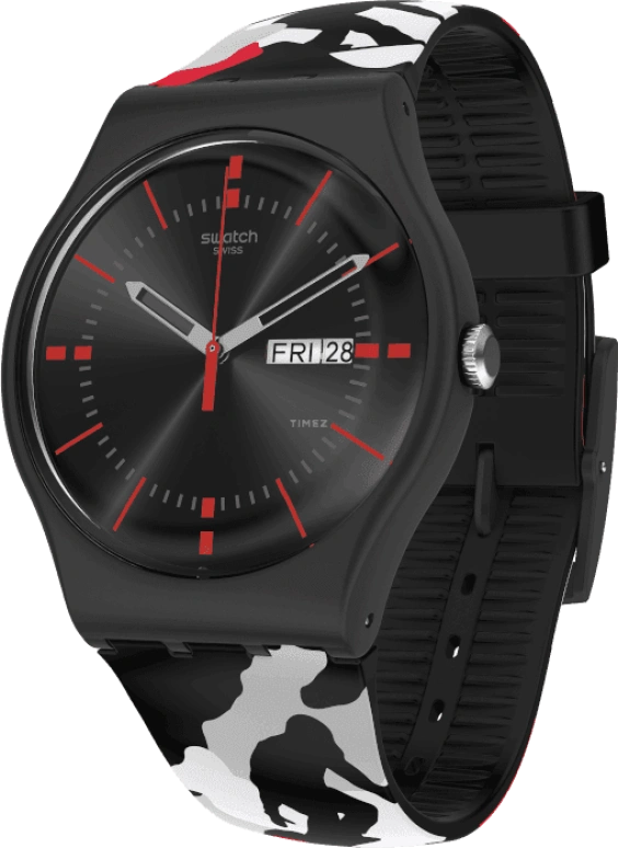 Swatch,Originals 41mm,41mm,Plastic,Black,SUOB714C