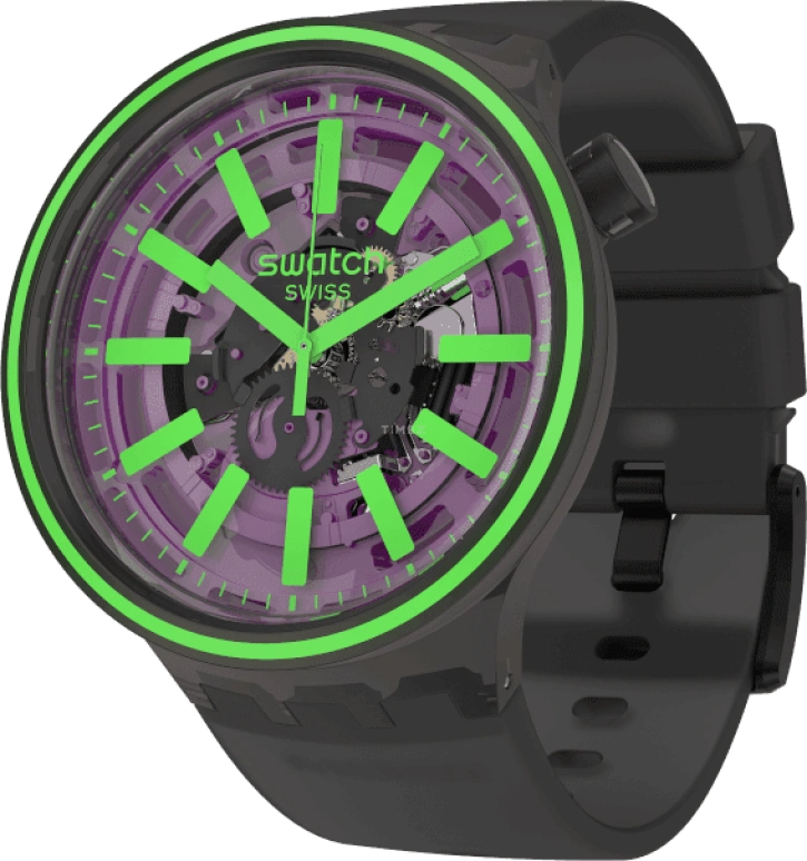 Swatch,THE BOLD 47mm,47mm,Plastic,Purple,SO27B113