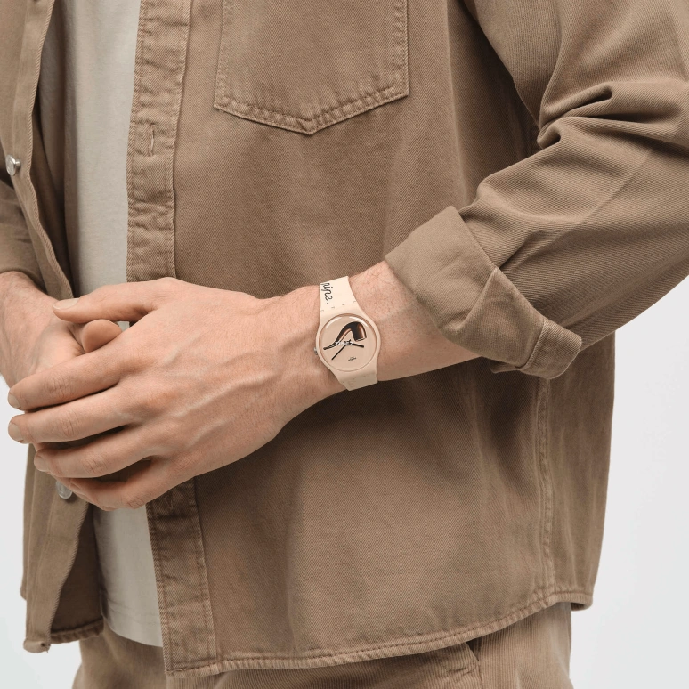 Swatch,Originals 41mm,41mm,Bio-sourced,Cream,Quartz,Round,Light,Cream,SO29Z124