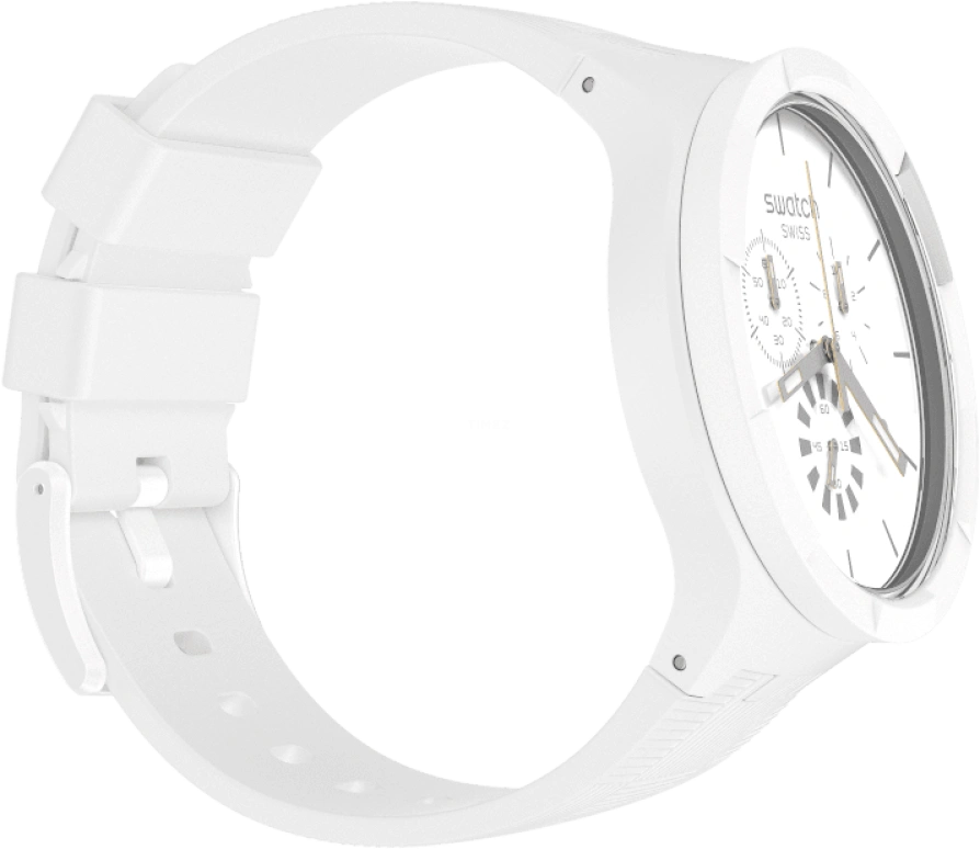 Swatch,THE BOLD 47mm,47mm,Plastic,White,Sapphire,Crystal Glass,SB02W400