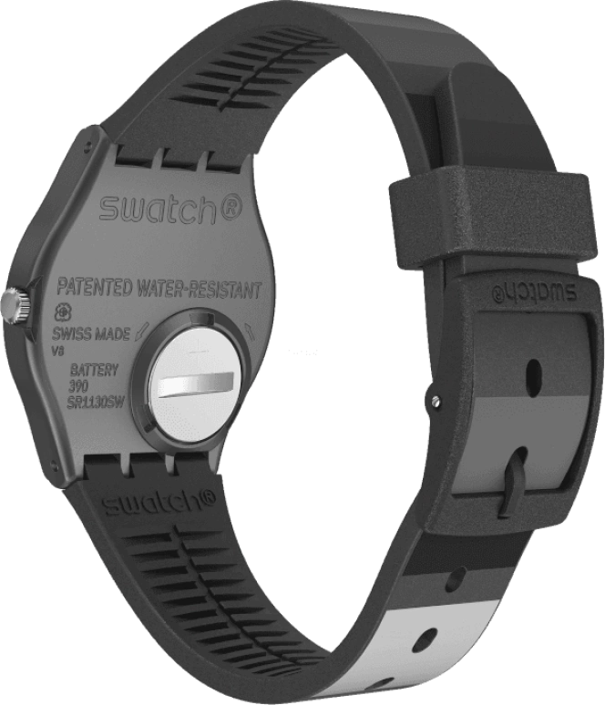 Swatch,Originals 34mm,34mm,Plastic,Black,Quartz,Round,GB430